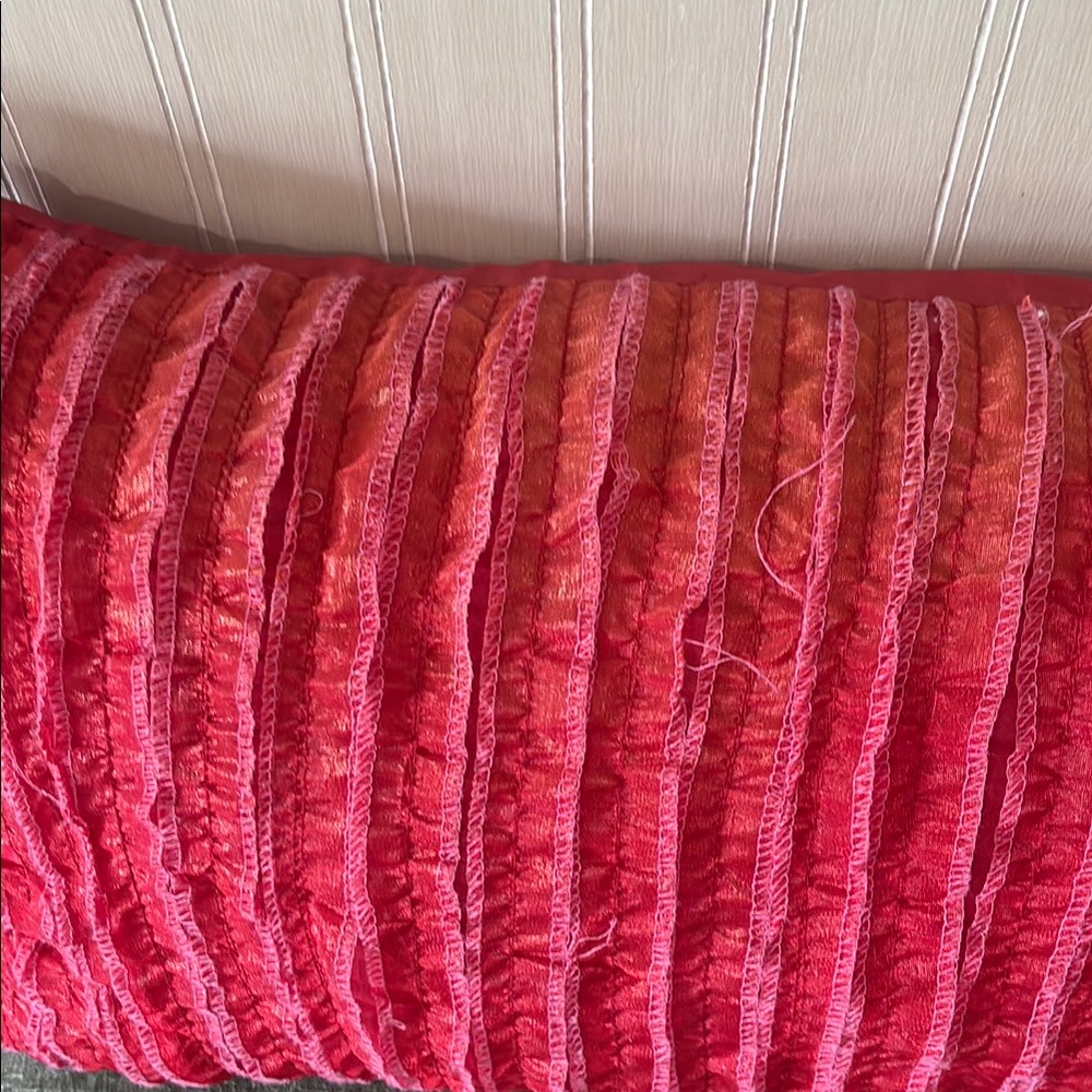 Pink and Red Ruffled Pillow - Picture 5 of 5